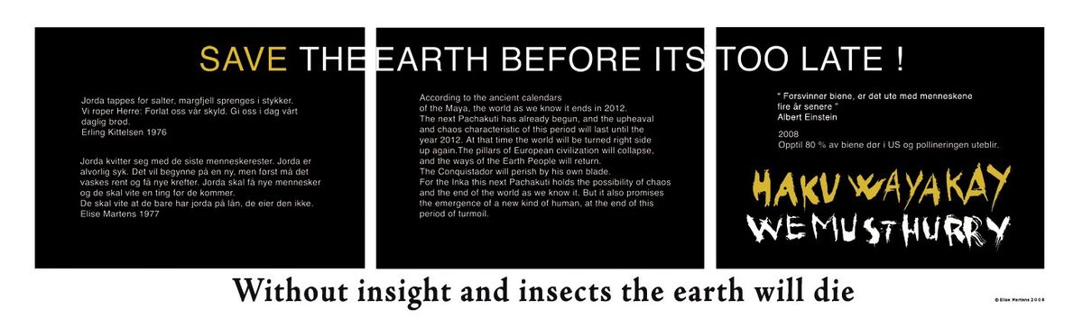 Save the earth before its too late! 2008 © elisemartens.no